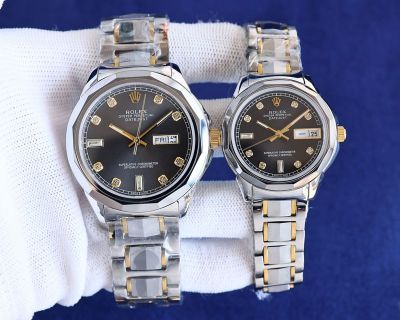 ROLEX 316L Steel Automatic Movement Black White 41mm 33mm Couple Watch